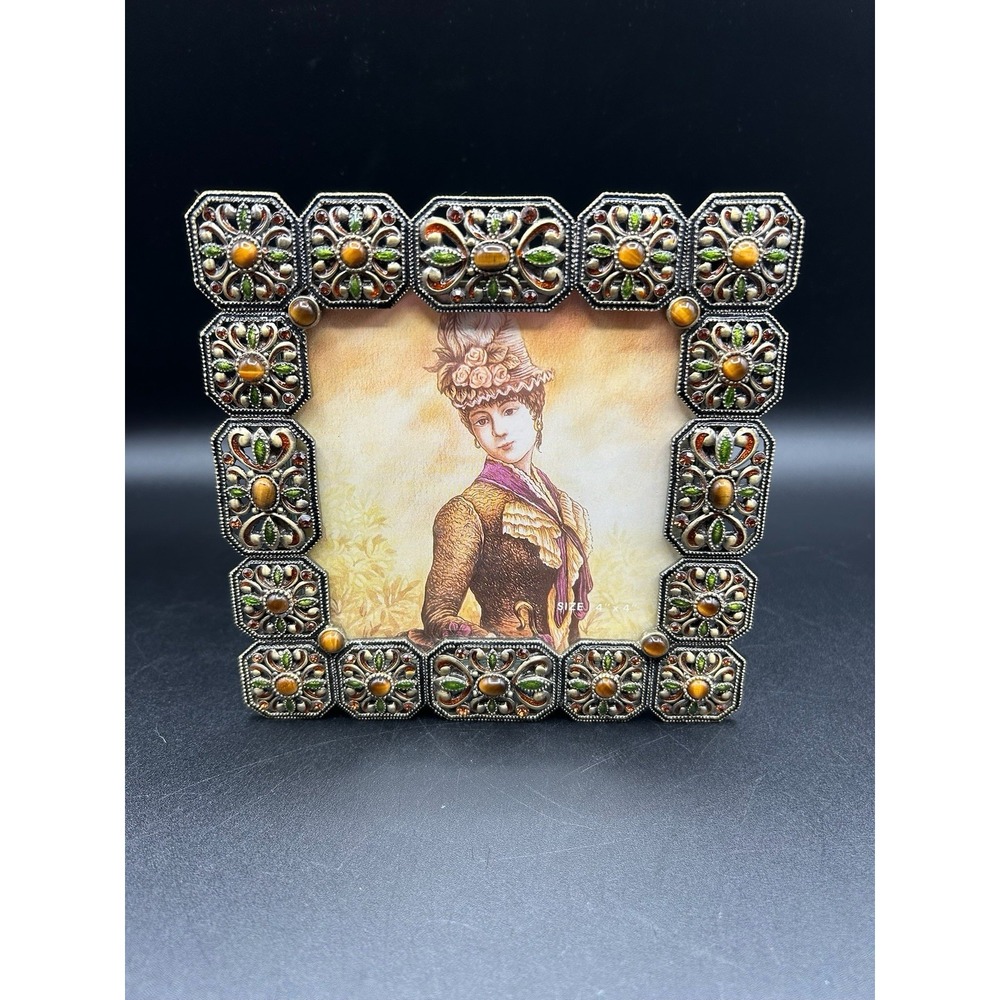 VTG Tizo Design Tiger Eye  Crystal Swarovski  Art Deco  Picture Frame